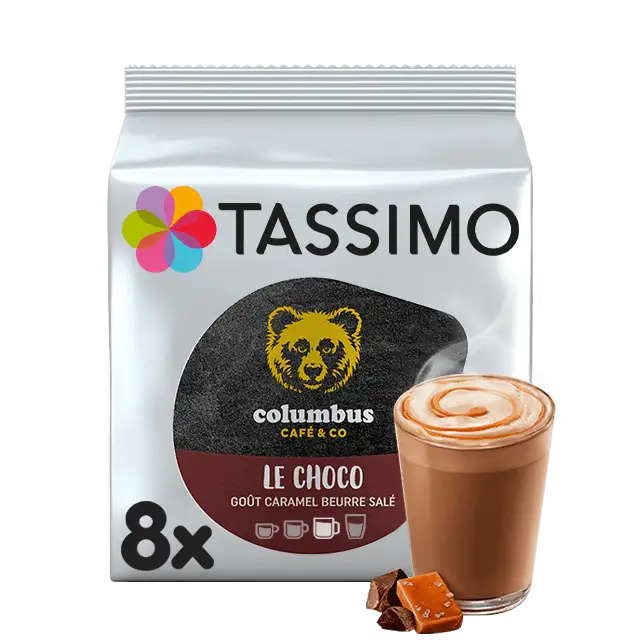 Columbus Le Choco Caramel Beurre Salé - 8 capsules Tassimo